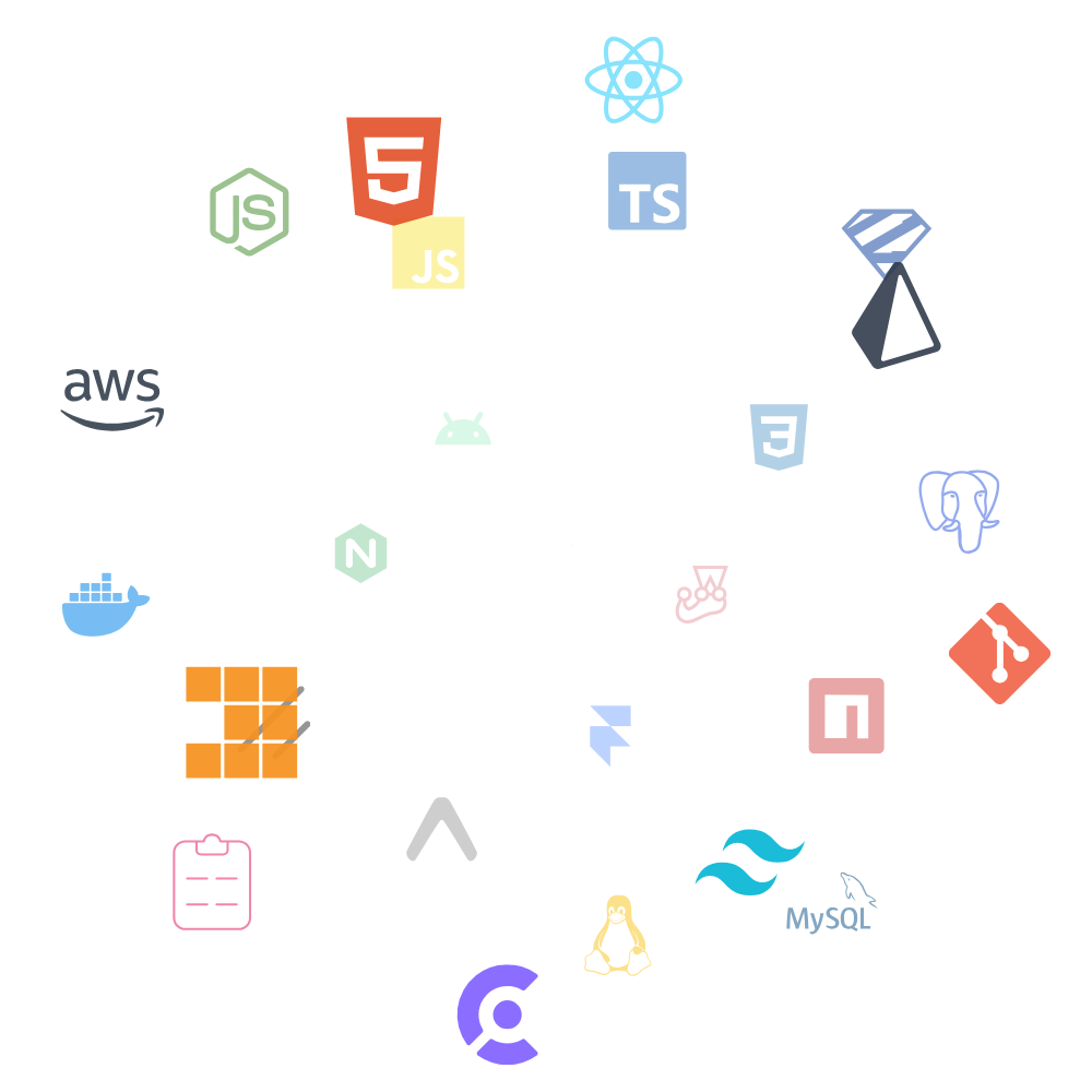 Cloud of technology skills icons